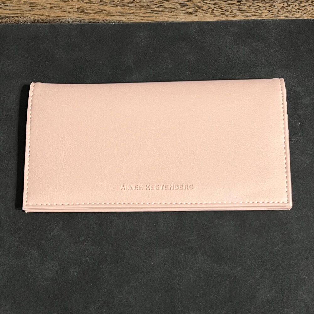 Aimee Kestenberg Clutch Slim Wallet Womens One Size Pink Faux Leather Zip Card
